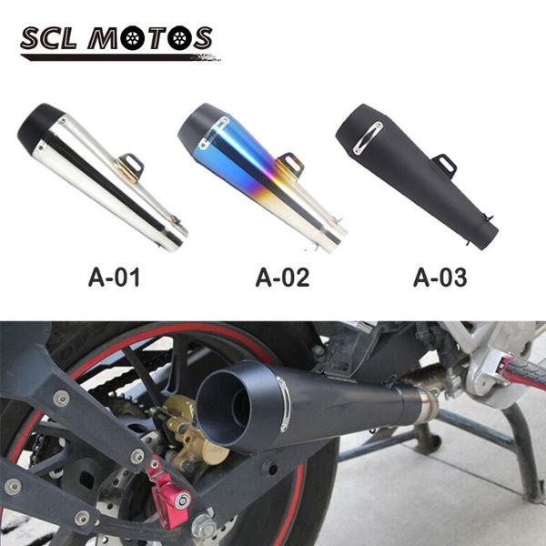 

motorcycle exhaust system scl motos 1pc 51mm pipe muffler moto escape slip on for scooter m4 motocross dirt bike cross atv gp pot