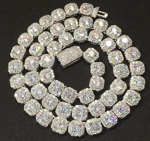 

brand necklace 9mm clustered diamond tennis chain &bracelet real solid icy cubic zircon stones bling mens women hip hop, Black