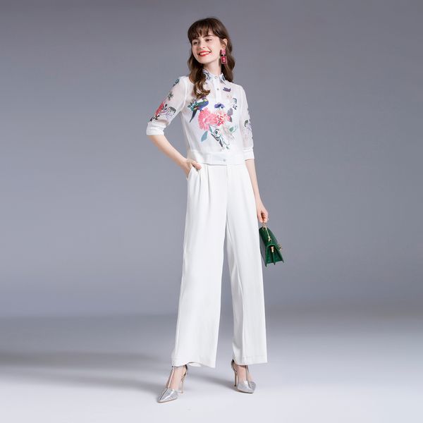 

white perspective female fashion ensemble jacket thin printed flowers lady ta8826 sweaters wjw0, Black;brown