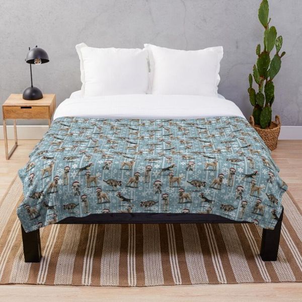 

blankets the christmas border terrier throw blanket flannel sherpa bedspread bedding sofa picnic fur soft