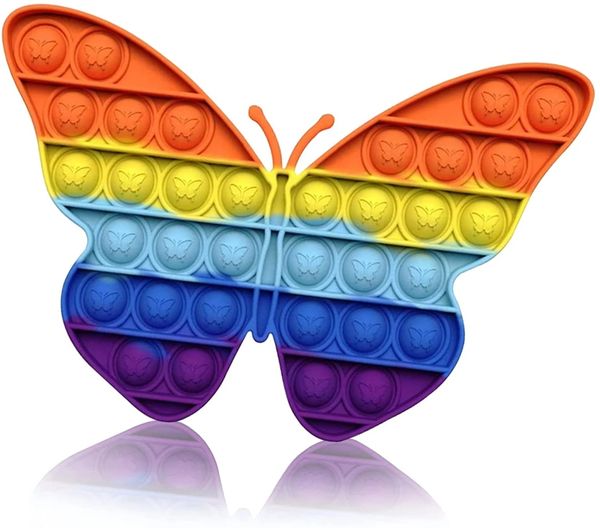 

dhl 20cm butterfly fidget toys simple dimple bubble anxiety relief sensory simpl dimmer anti-stress for autism rainbow fidgets toy