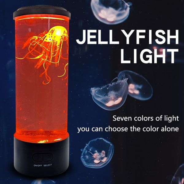 

simulation jellyfish led colorful electronic night usb bedroom bedside atmosphere lamp