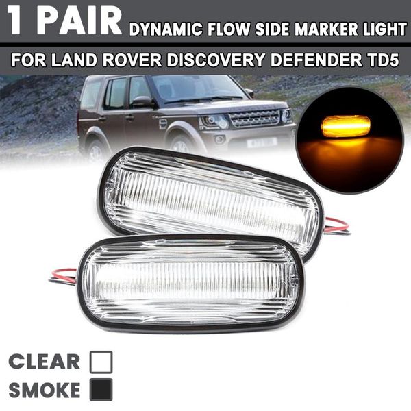 

bulbs 1 pair flowing side marker lamp dynamic led indicator day light for land rover discovery defender td5