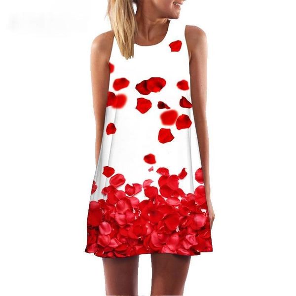 

red summer dress women 2021 fashion brief sleeveless casual chiffon dress sundress ladies elegant mini bohemian party dresses, Black;gray