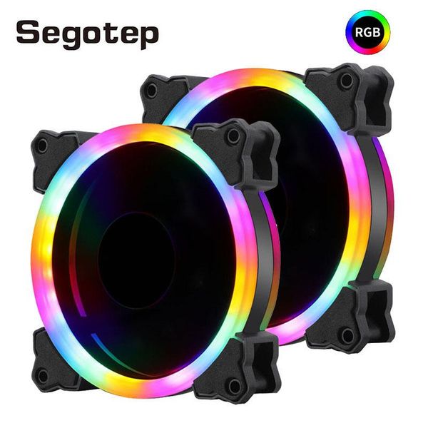 

segotep rgb cooler fan 120mm silent 12v heat sink 3pin+large 4pin radiator for computer cooler fan rgb pc case cooling