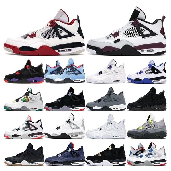 

jumpman 4 mens basketball shoes 4s paris black cat fire red white cement pure money mens sports sneaker trainers fashion outdoor