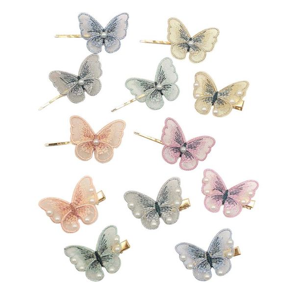 

12pcs butterflies hair clips pretty hair pin barrettes for decor (mixed color)