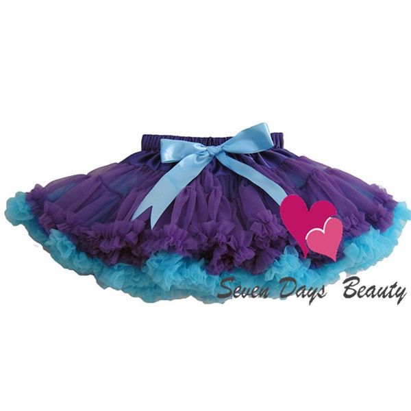 

skirts baby girls knee-length chiffon fluffy pettiskirts tutu princess patchwork party children ball gown clothing dance wear, Blue