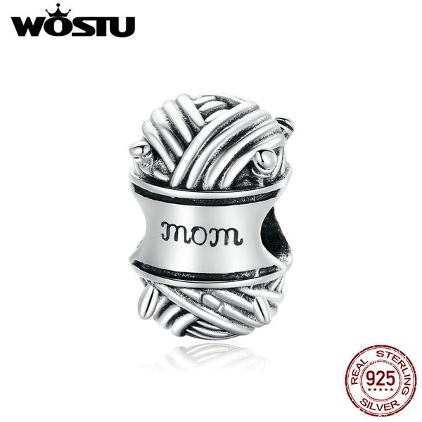 

wostu 100% 925 sterling silver shiny mom beads love for mother charm pendant fit original bracelet necklace jewelry cqc1654 q0531, Black