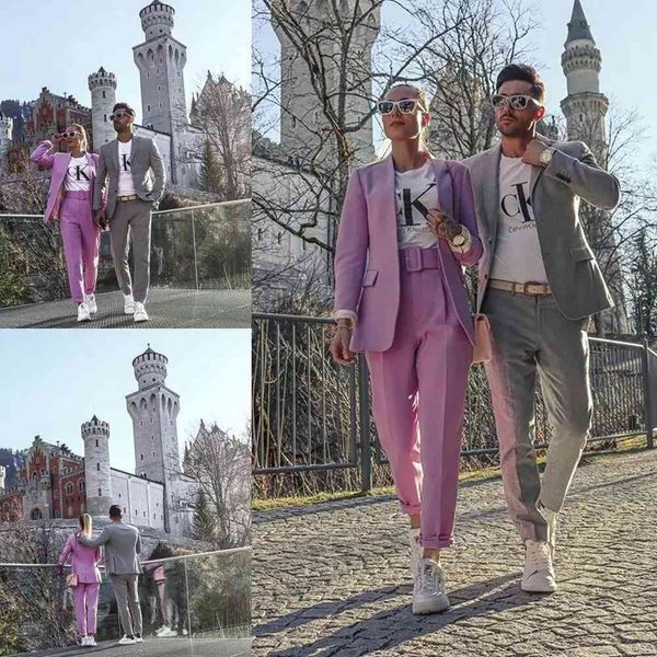 

men's suits & blazers gray fashion men's suits hombre wedding tuxedo groom fine two pgs pant jacket ebte, White;black