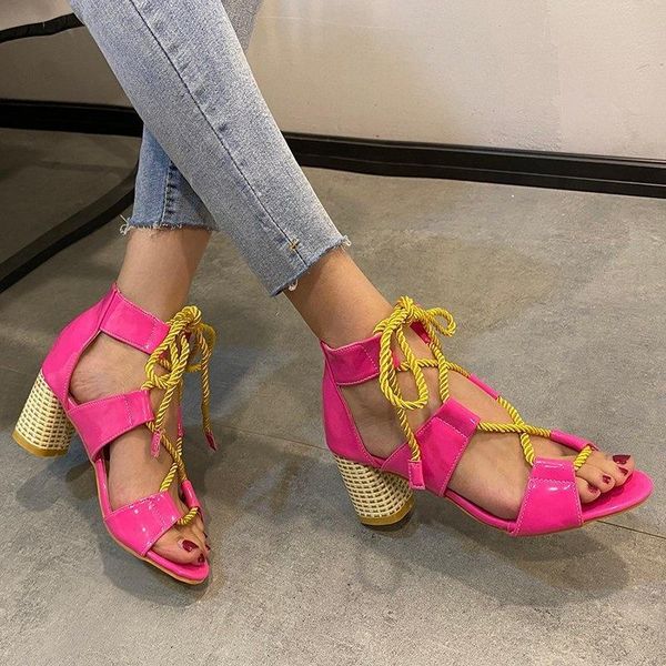 

dress shoes 2021 large side empty fish mouth ankle cross thin strap high heel fashion sandals, Black