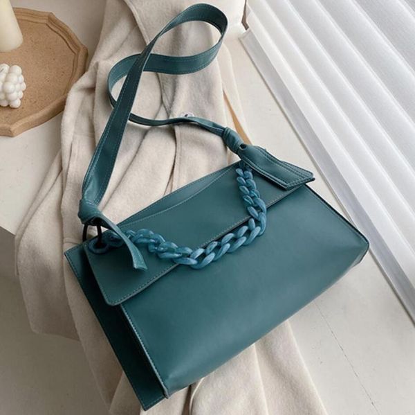 

european fashion large chain tote bag 2021 new quality pu leather women's designer handbag high capacity shoulder messenger bags
