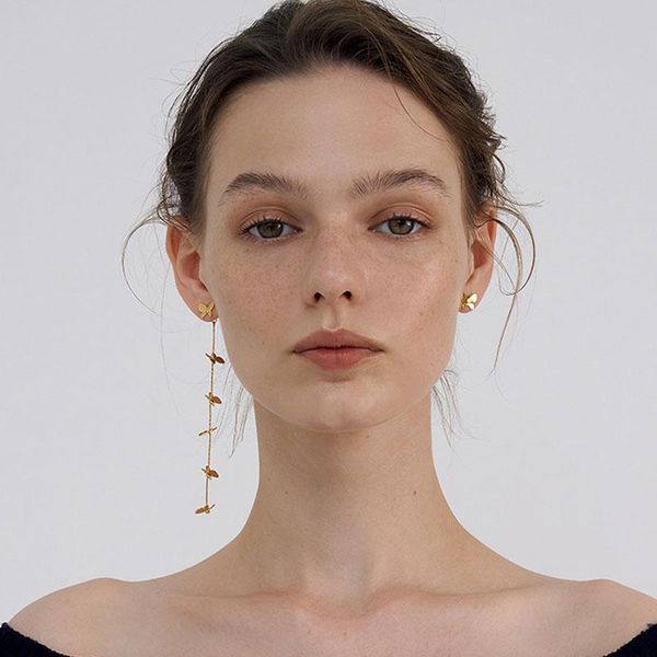

dangle & chandelier original flying butterfly super long earrings for women 2021 trend korean asymmetric drop jewelry earings, Silver