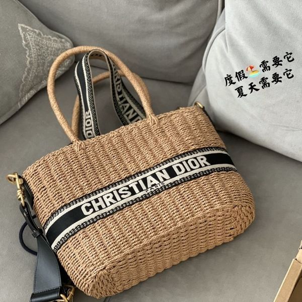 

woven straw vegetable basket spring new women's bag tote versatile one shoulder european and american style mommy