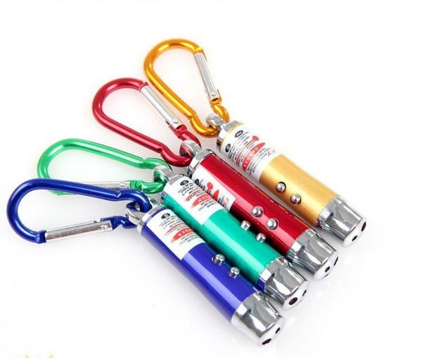 

lazer pen 3 in 1 mini pointer uv torch with keychain white led laser beam uv led tease the cat, Silver