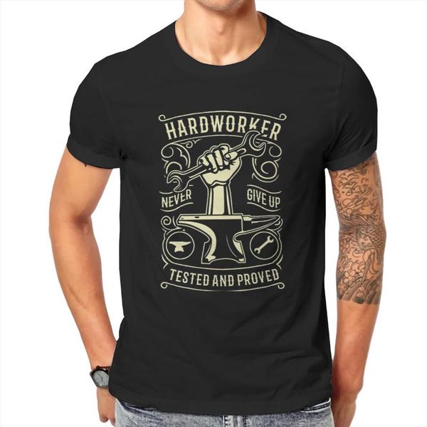 

men's t-shirts anime hard worker,hand hardwork template tools t shirt men summer t-shirt, White;black