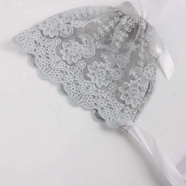 

hair accessories lace baby hat girl boy toddler lovely infant kids caps born po lacing solid colors 14x17cm pography props, Slivery;white