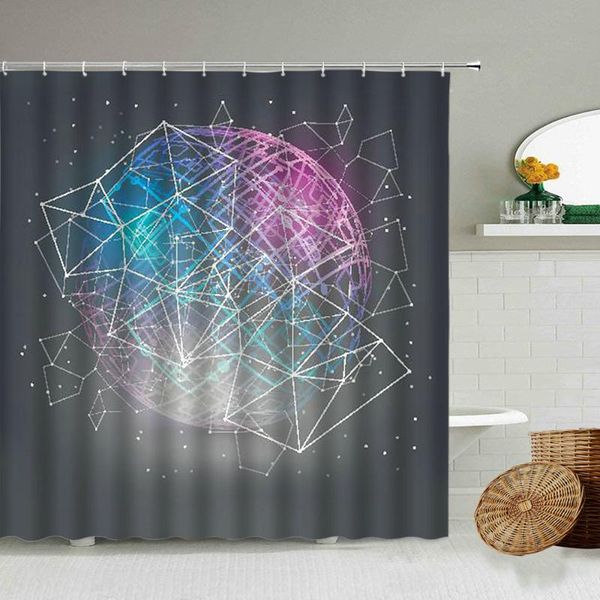 

shower curtains constellation night galaxy curtain geometric creative design bathroom waterproof polyester home decoration set