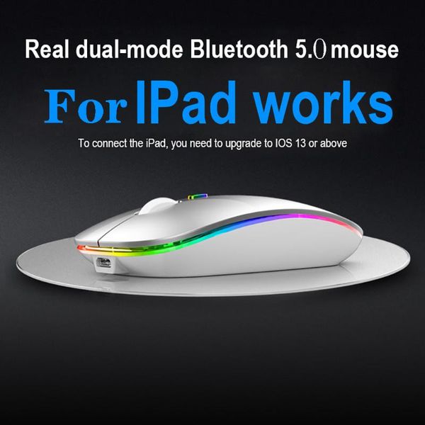 

mouse pads & wrist rests dual-mode 2.4ghz wireless + bluetooth 5.0 1600dpi rechargeable mute mice