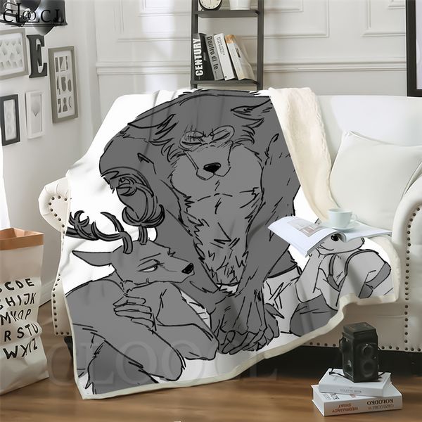 

cloocl new japan cartoon beastars animal 3d print hip-hop style air conditioning blanket sofa teens bedding throw blankets plush quilt