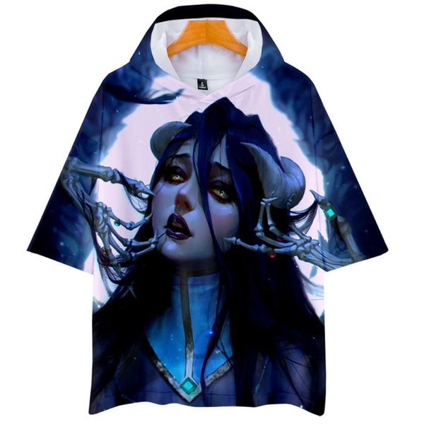 

men's hoodies & sweatshirts overlord 3d summer streetwear men/women harajuku hoodie short sleeve clothes, Black