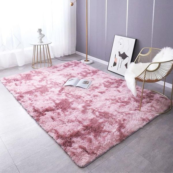 

silky fluffy carpet modern home decor long plush shaggy rug children's play mats sofa living bedroom bedside mat balcony carpets
