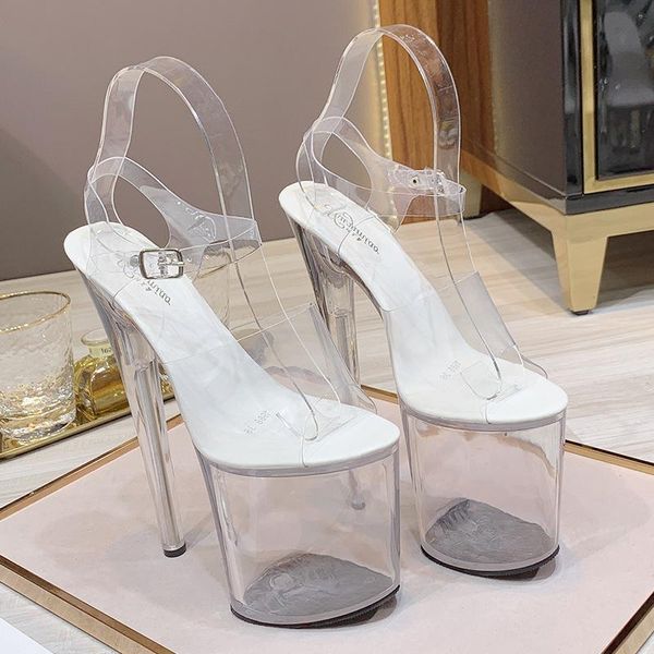 

sandals shoes thin heel waterproof patent leather 20cm high-heeled high women, Black