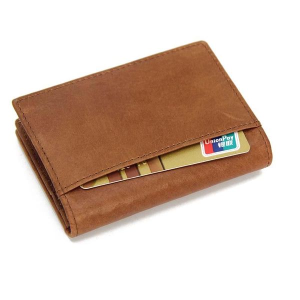 

card holders rfid genuine leather holder men wallet small coin purse cardholder male porte carte bancaire, Brown;gray