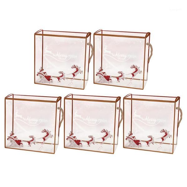 

5pcs transparent sweets packing boxes portable snack candy gift wrap1
