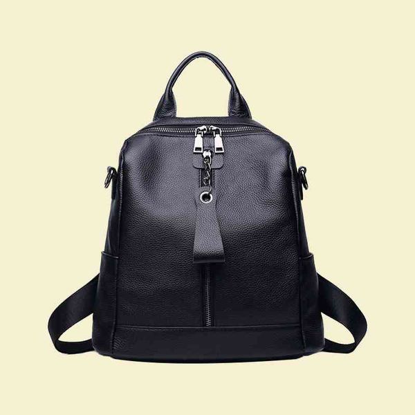 

sports anti-theft travel pure leather backpack style large capacity first layer cowhide women's bag