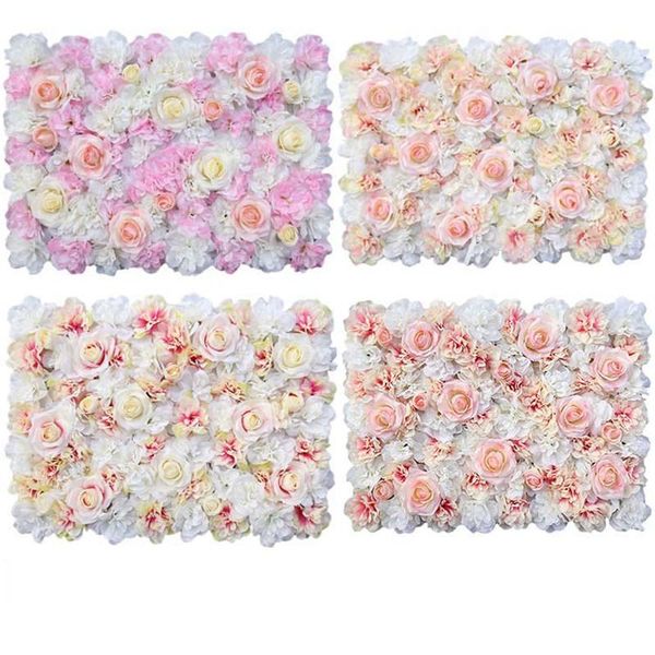 

party decoration 40x60cm silk rose wall with leaf artificial flower for home wedding romantic backdrop decor