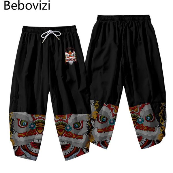 

ethnic clothing japanese kimono pants men traditional samurai thai harem harajuku streetwear vintage casual men's elastic waist trouser, Red