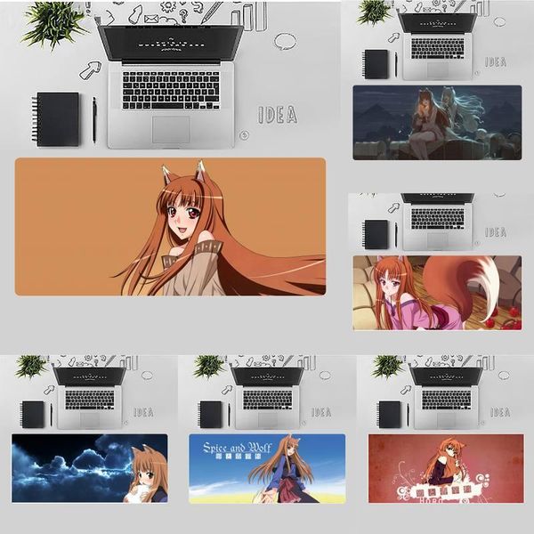 

mouse pads & wrist rests spice and wolf anime girl lapgaming mice mousepad desk table protect game office work mat pad non-slip cushion