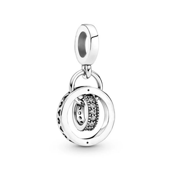 

memnon jewellery authentic 925 sterling silverlogo circles dangle charms charm beads fit european pandora style jewelry bracelets & necklace, Bronze;silver