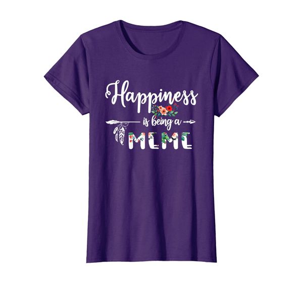 

Womens Grandma Shirt Happiness is Being a Meme Gifts Floral T-Shirt, Mainly pictures
