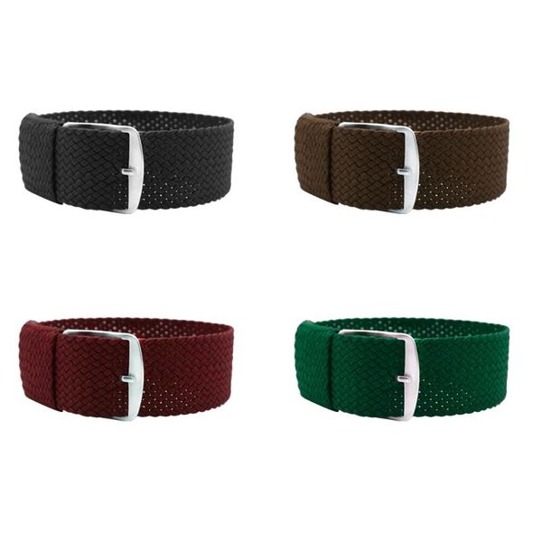 

watch bands 20mm 22mm for perlon green color woven straps nato nylon bracelet fabric, Black;brown