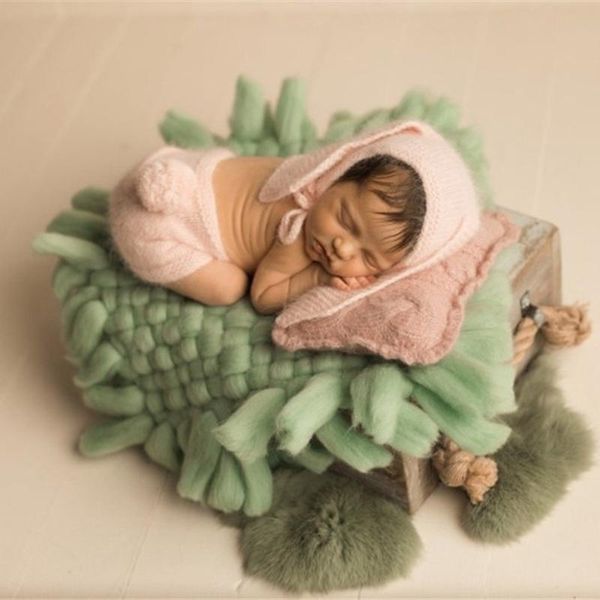 

blankets & swaddling 50x50cm baby pography crochet blanket born basket filler carpet cushion