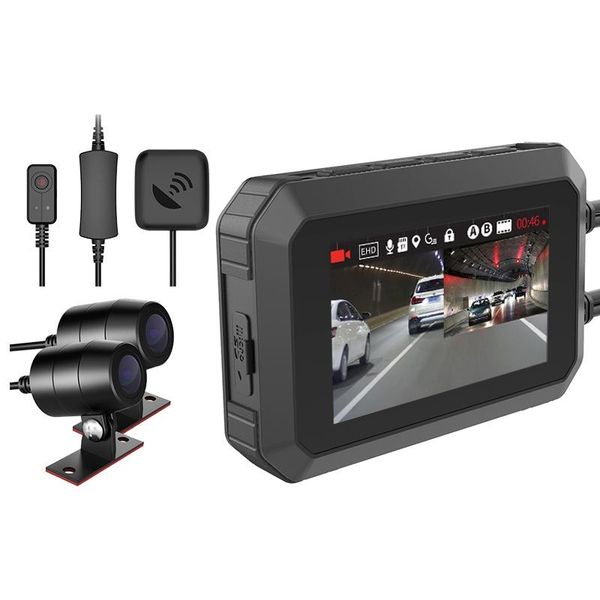 

wifi motorcycle dvr 1080p+1080p full hd front rear view waterproof motorcycle camera logger recorder box car dvr