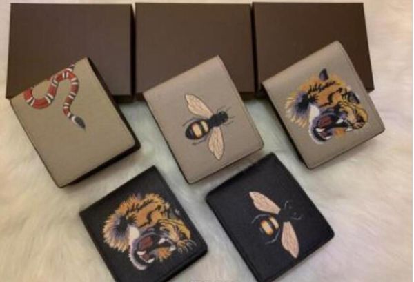 

men animal short wallet leather black snake tiger bee wallets women long style luxury purse wallet, Red;black