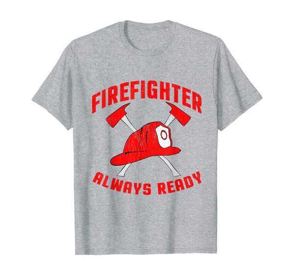 

firefighter always ready emt fireman men women gift t-shirt, White;black