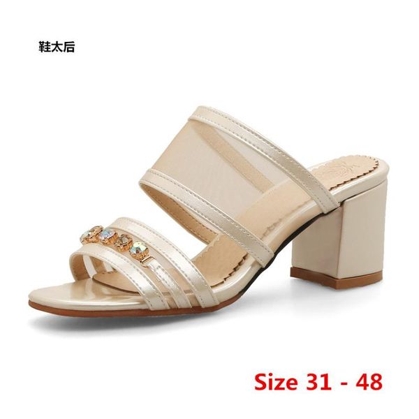 

sandals slingbacks pumps gladiator shoes women high heels open toe sandal lady pump small big size 31 - 48, Black