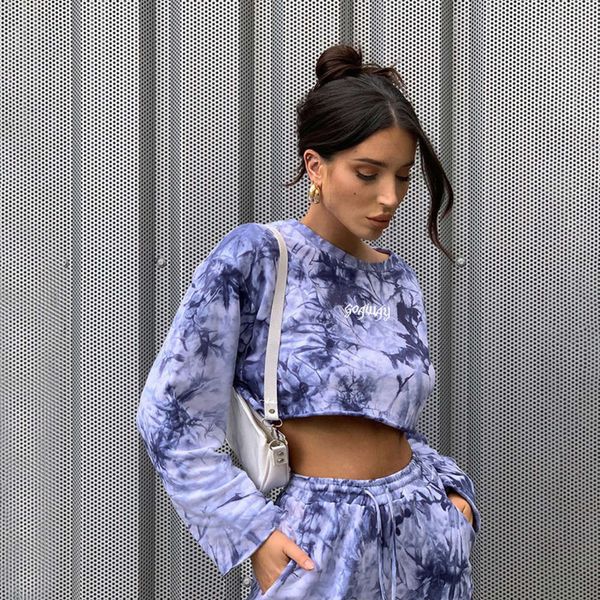 

new 2020 style autumn and winter women's clothing letter embroidery round neck long sve fashion slim print sweater, White