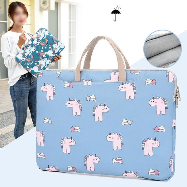 

briefcases 2021 cartoon cute lapbag nylon anti splash and shockproof 15.6-inch notebook public text