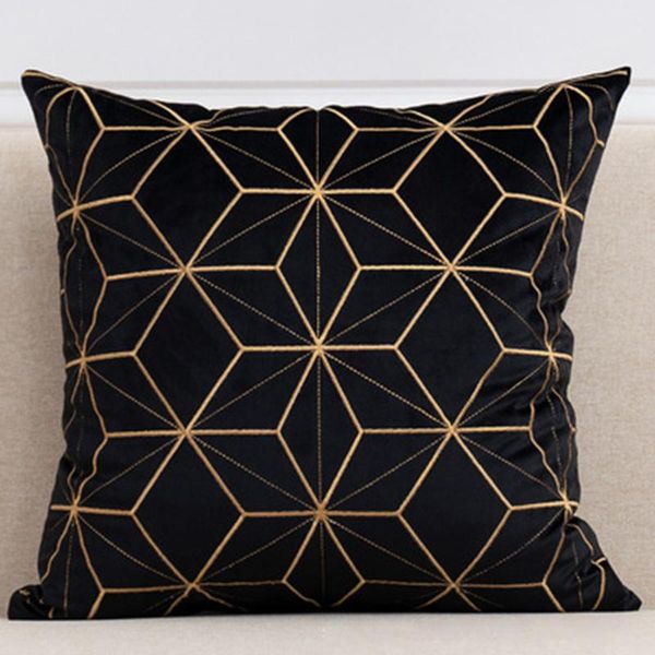 

pillow case 45*45cm bedroom cotton geometric gold line home decoration