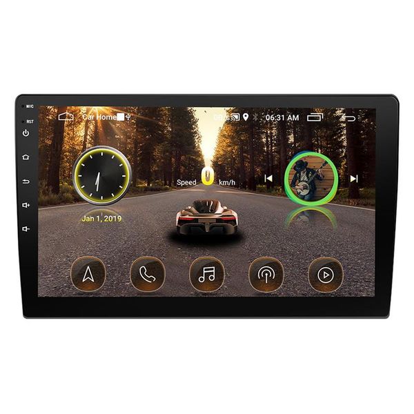 

car video 10.1" multimedia player gps radio 2 din android 8.1 stereo bluetooth wifi audio mirrorlink mp5 with backup camera