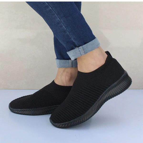 

woman women running shoes knitting sneakers womens spring summer trainers women plus size loafers flats walking shoe