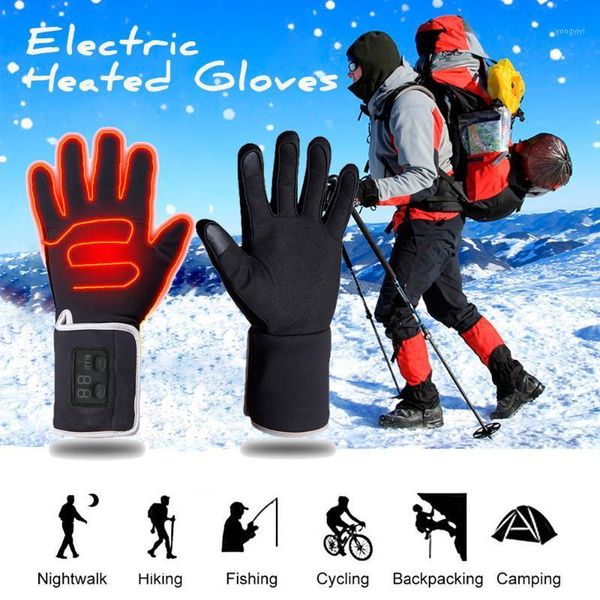 

ski gloves smart electric heating 2200mah lithium battery 5 fingers and hand back touch screen fishing hunting gloves1