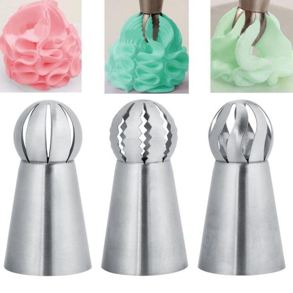 

3pcs/set cupcake diy russian flower icing piping nozzles pastry cream tips kitchen baking tools &
