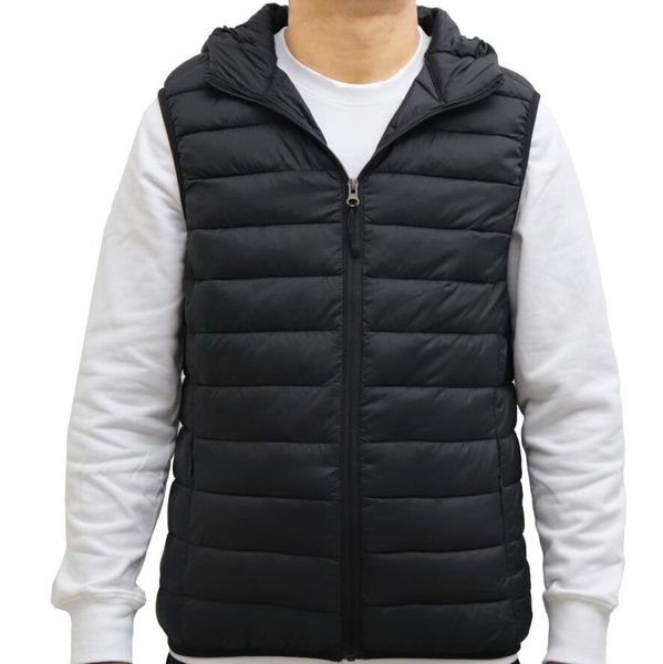 

fashion mens vests winter outerwear light weight male coats warm windproof overcoat outdoor casual winters hooded coat men clothing, Black;white