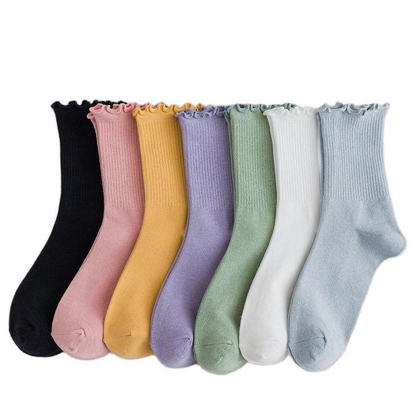 

socks & hosiery solid color personality fashion candy korean ladies casual cotton cute, Black;white